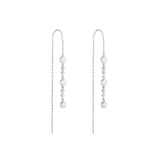 Flora Mother of Pearl Threader Earrings
