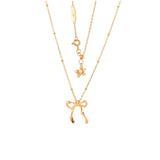 Papilion Tie Ribbon Bow Necklace