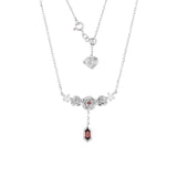 Rosé Garnet Locket Necklace