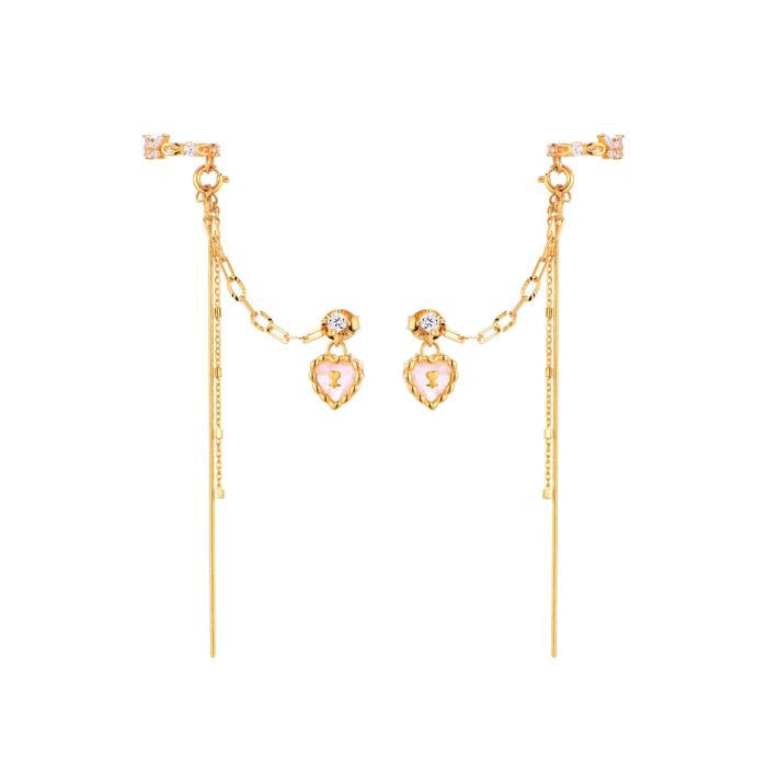 Jordelle Rose Quartz Stud and Cuff Earring