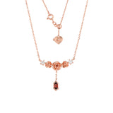 Rosé Garnet Locket Necklace