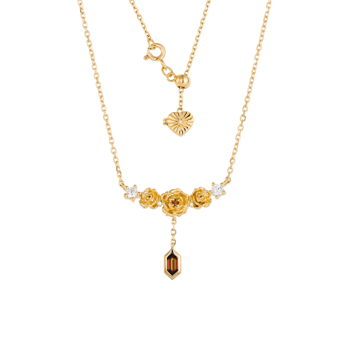 Rosé Garnet Locket Necklace