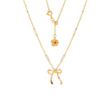 Chérie-lien Tie Ribbon Pearl Necklace