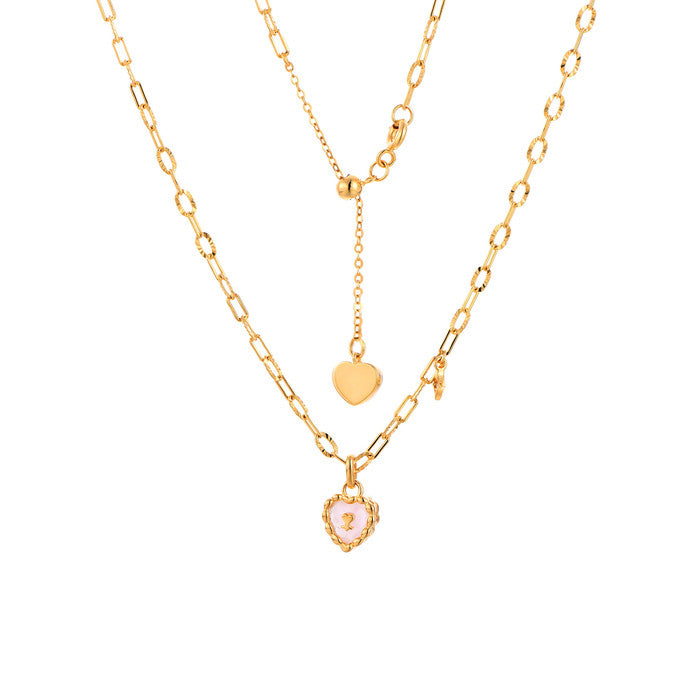 Jordelle Heart Rose Quartz Necklace