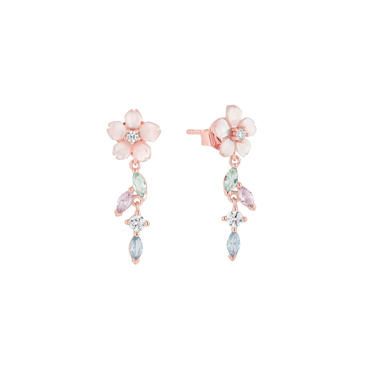 [PRE-LAUNCH PREORDER] Threaded Blossom Mother of Pearl Sakura Earrings