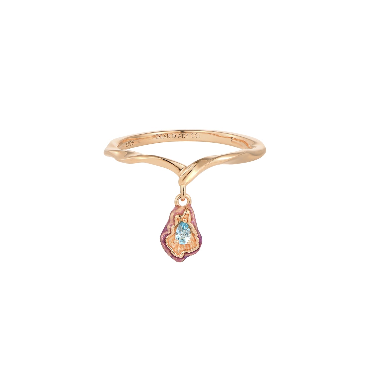 Indigo Bloom Topaz Charm Ring