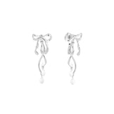 Chérie-lien Tie 2-Ways Ribbon Pearl Earring