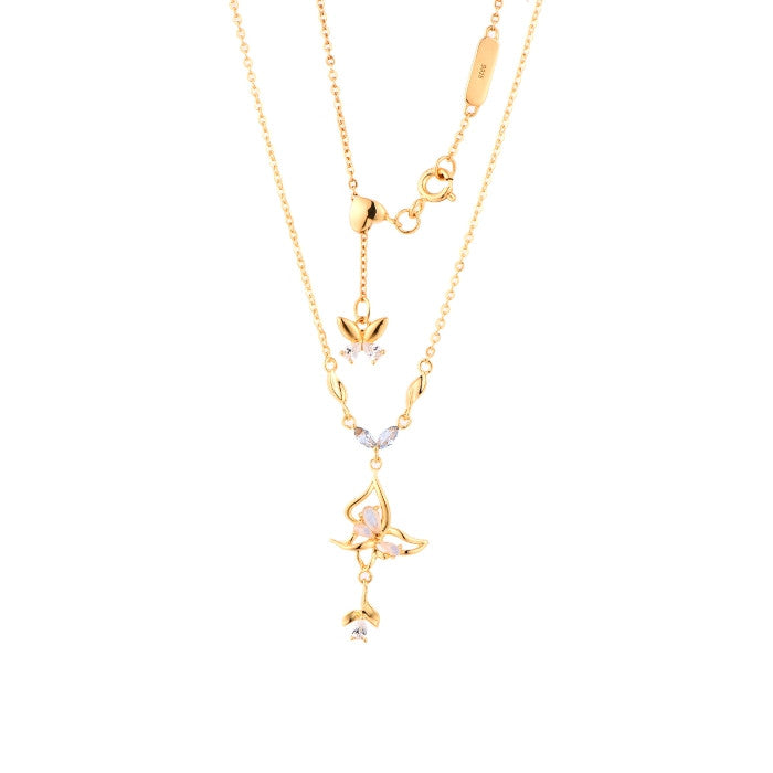 Starry NaBi Butterfly Moonstone Necklace